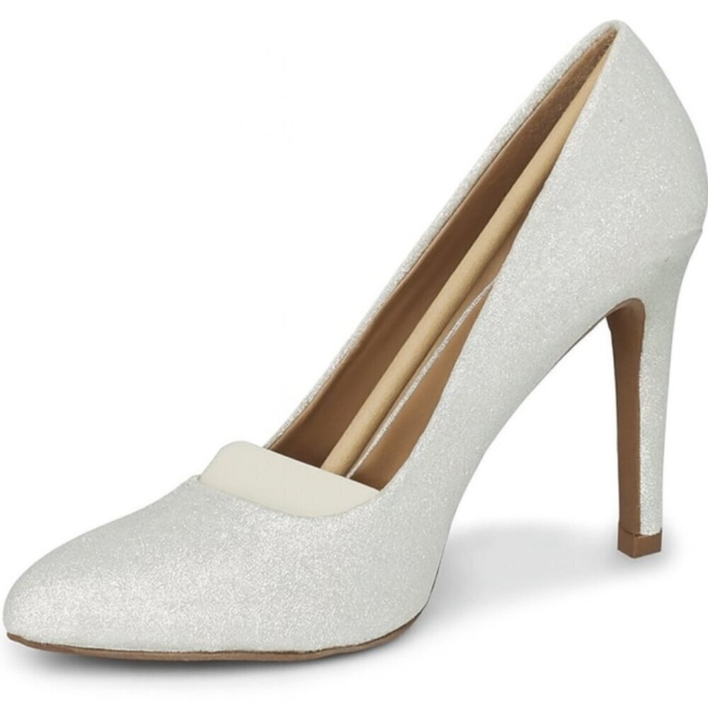 Dobolin Silver Glitter Heels - Size 39.5 EU / 9 US NIB